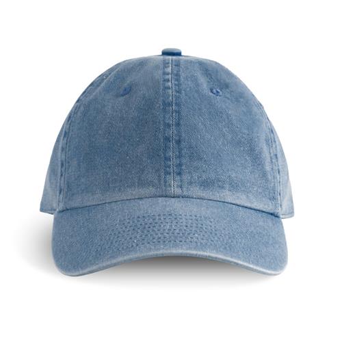 Boné azul em tecido com aba curva