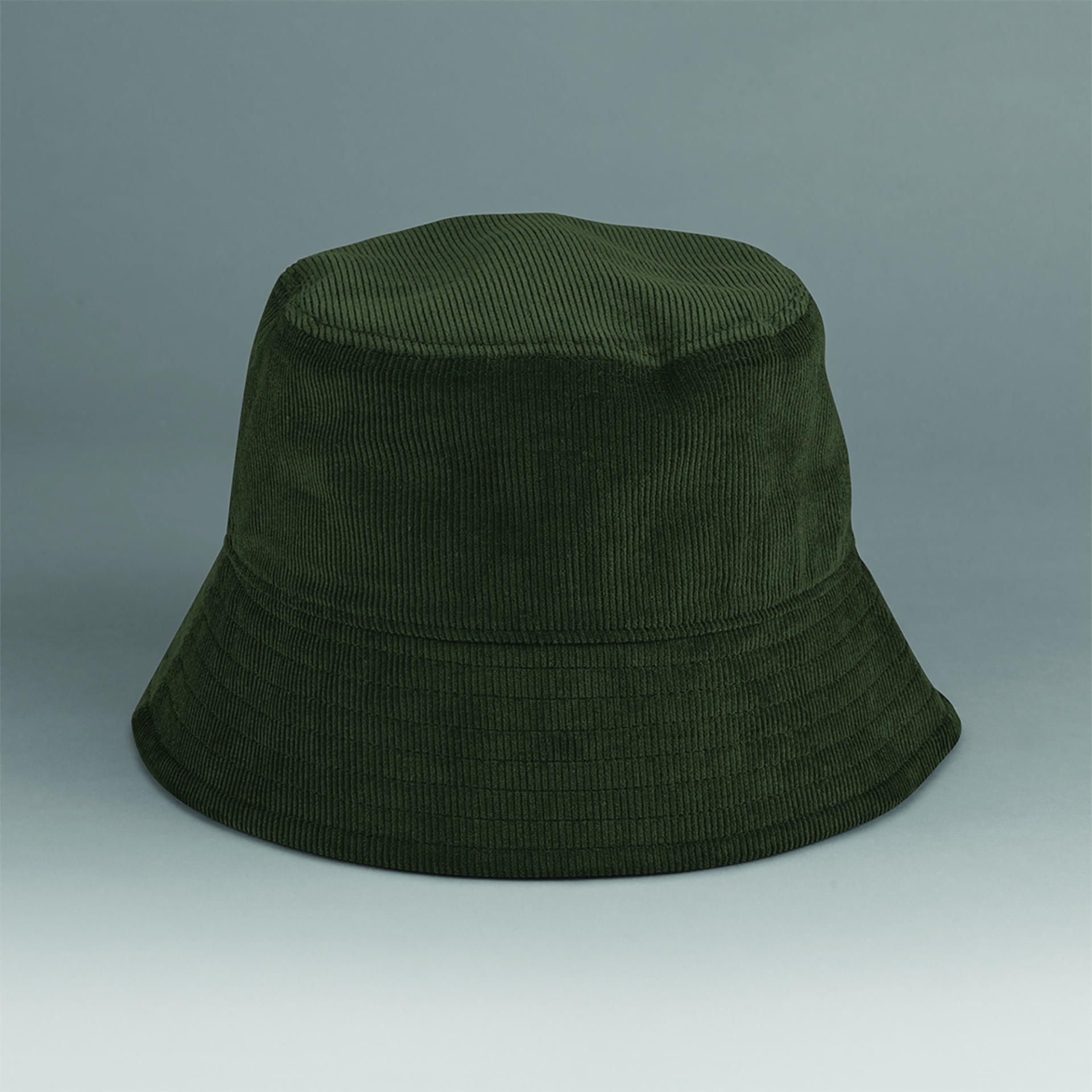 Chapéu bucket verde escuro de veludo cotelê