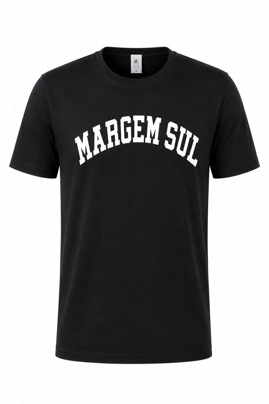 T-shirt preta com estampado branco MARGEM SUL