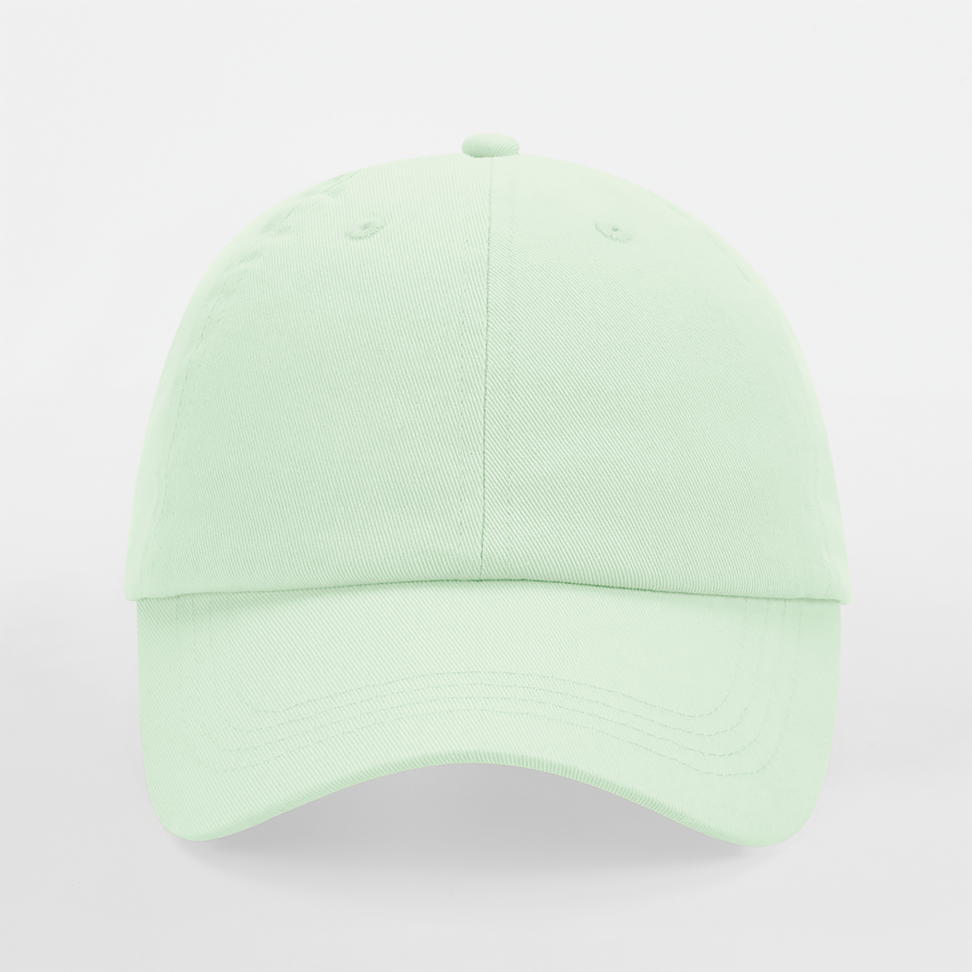 Boné de tecido verde claro com aba curva