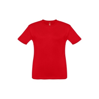 T-shirt vermelha de manga curta com gola redonda