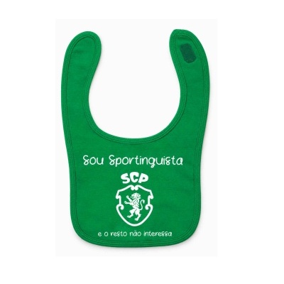 Babete verde com texto branco e emblema SCP