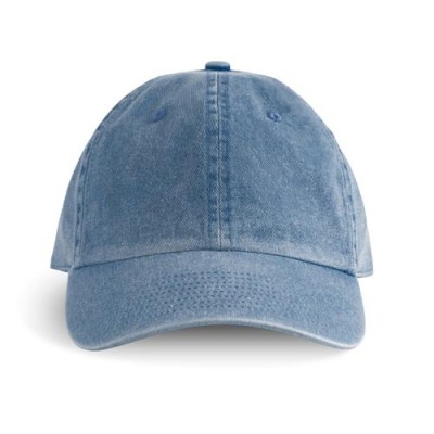 Boné azul em tecido com aba curva