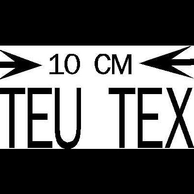 Indicação de medida de 10 CM com texto e setas pretas