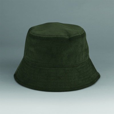 Chapéu bucket verde escuro de veludo cotelê