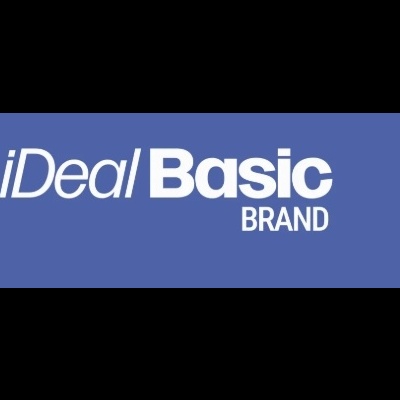 Texto iDeal Basic BRAND em fundo azul