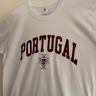 T-SHIRT&#x20;PORTUGAL&#x20;BRANCA&#x2F;BORDEAUX