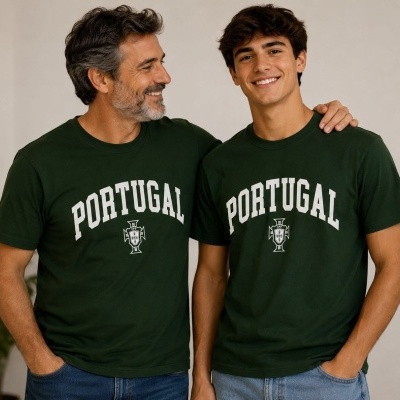 T-SHIRT&#x20;PORTUGAL&#x20;VERDE&#x20;ESCURO&#x2F;BRANCO