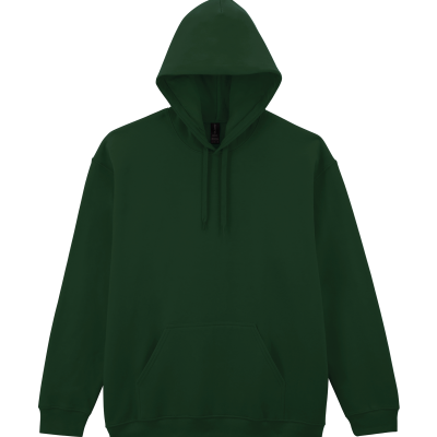 Sweatshirt verde escura com capuz e bolso canguru