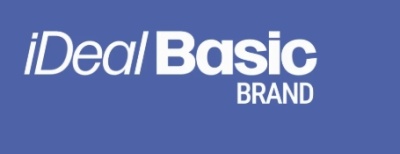 Texto iDeal Basic BRAND em fundo azul