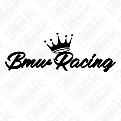 Logótipo preto Bmw Racing com coroa acima