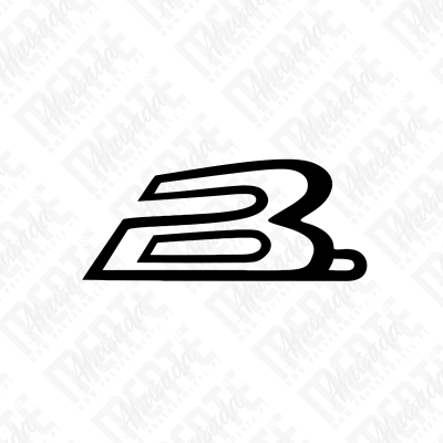 Logótipo estilizado preto com letras B e 3 num fundo branco