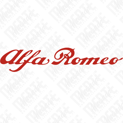Logótipo vermelho Alfa Romeo em fundo branco