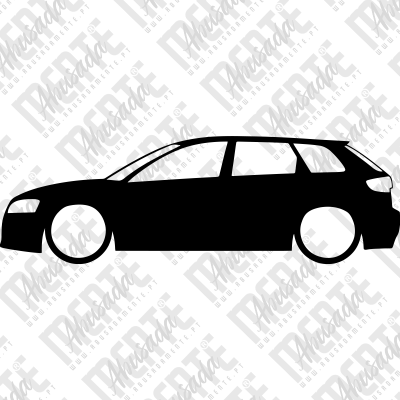 Silueta preta de carro compacto de cinco portas