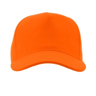 Boné laranja em tecido com aba curva