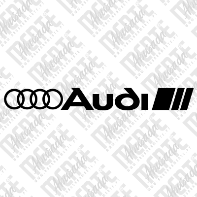 Logotipo preto da marca Audi com quatro círculos entrelaçados e texto Audi