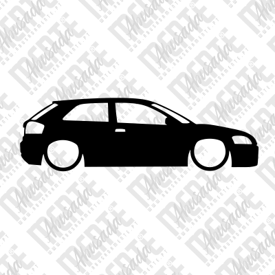 Silhueta preta de automóvel hatchback