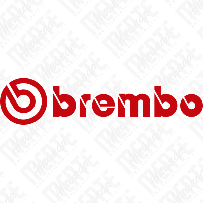 Logotipo da marca Brembo em vermelho com símbolo circular e texto brembo