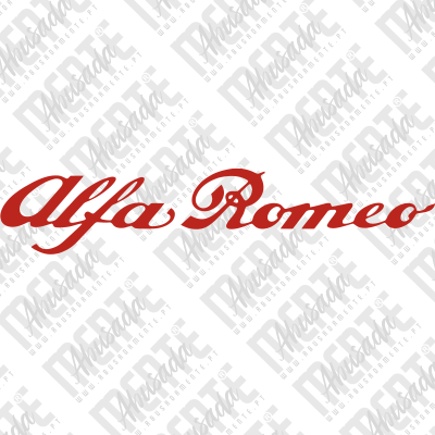 Logótipo vermelho da Alfa Romeo em fundo branco