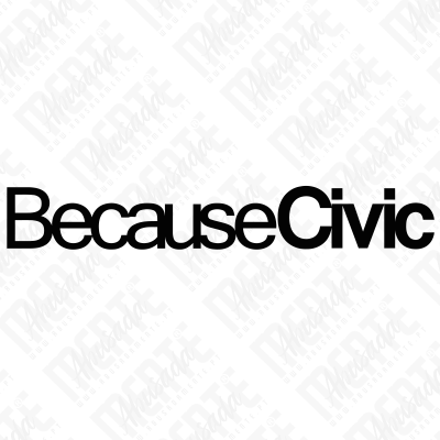 Texto preto BecauseCivic em fundo branco