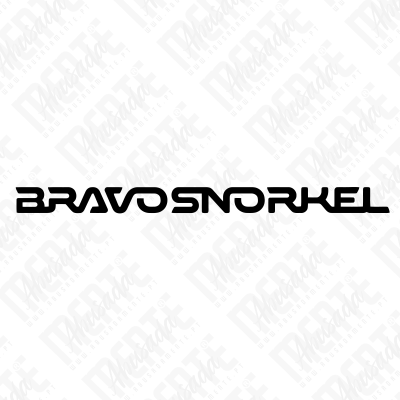 Logótipo com texto preto BRAVO SNORKEL num fundo branco