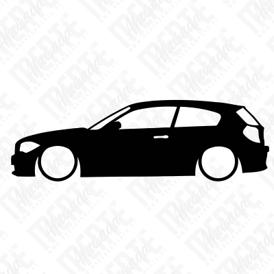Silhueta preta de automóvel hatchback vista lateral