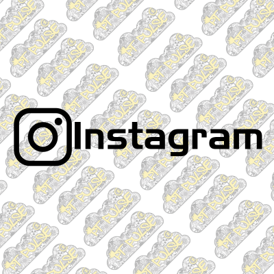 Logótipo Instagram preto com padrão Pulse amarelo e cinza ao fundo