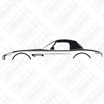 Desenho simples de um carro conversível preto com capota fechada