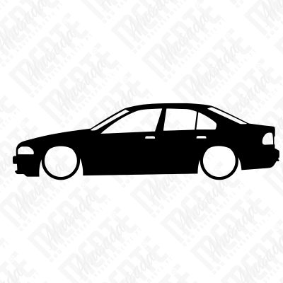 Ícone preto de carro sedã com quatro portas em fundo branco