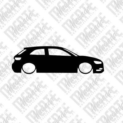 Ícone preto de carro de cinco portas visto lateralmente