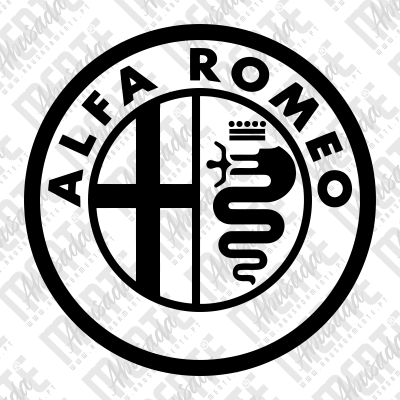 Logótipo circular da Alfa Romeo com cruz e serpente