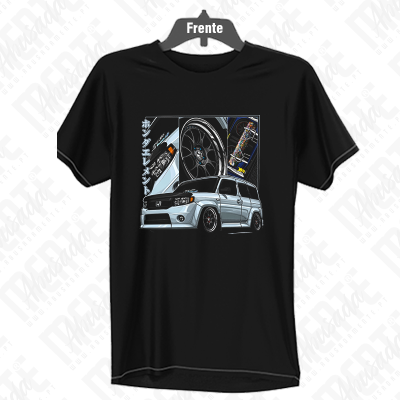 Camisola preta com estampa de carro cinzento e detalhes automóveis