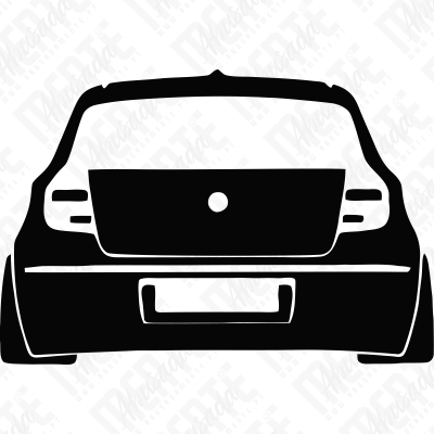 Silhueta preta da traseira de um carro
