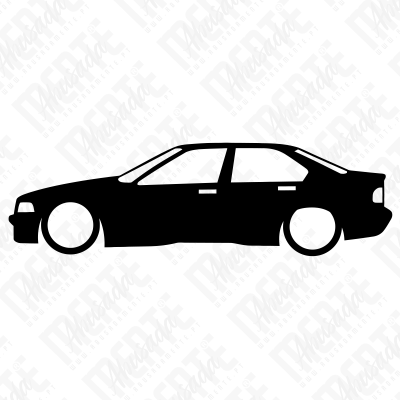 Silhueta preta de um carro de quatro portas