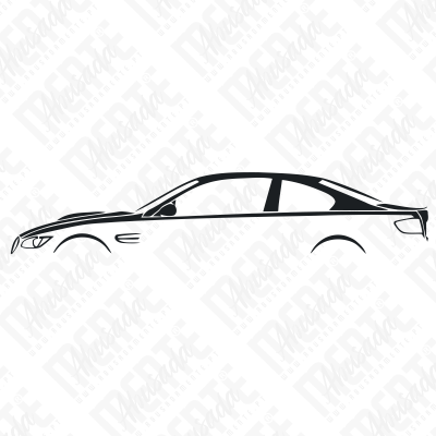 Desenho a linha de um carro desportivo preto de duas portas