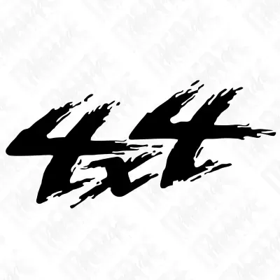 Adesivo preto com 4x4 em estilo pincel sobre fundo branco