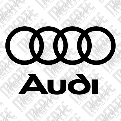 Logótipo Preto Audi com quatro círculos entrelaçados e texto