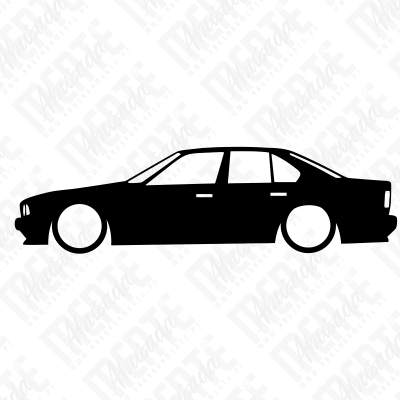 Silhueta lateral de um carro preto com quatro portas.