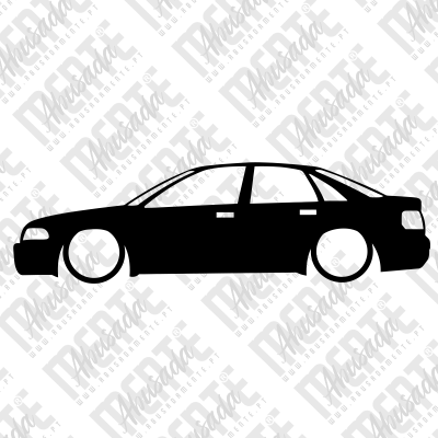 Ícone preto de carro sedan em fundo branco com texto repetido