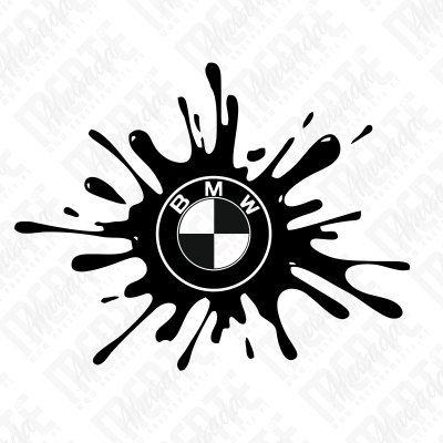 Logotipo BMW com padrão de mancha de tinta preta