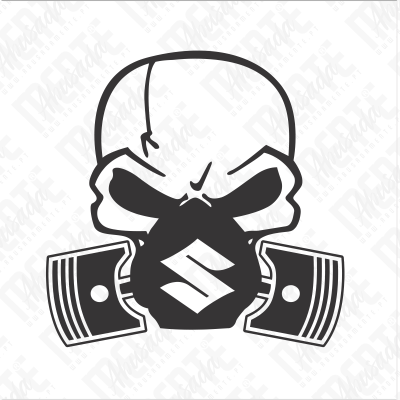 desenho a preto e branco de uma caveira com peças mecânicas