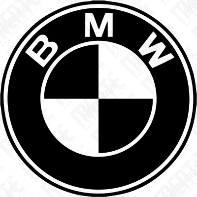 Logotipo BMW preto e branco com círculo e letras B M W