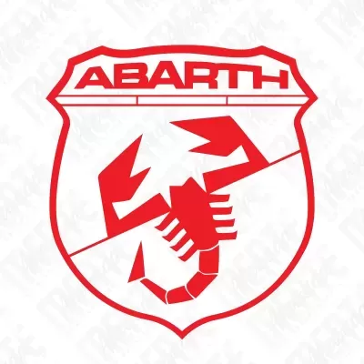 Logótipo ABARTH vermelho com escorpião em fundo branco