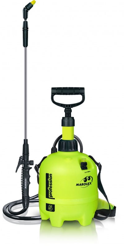 Pulverizador verde fluorescente com alça preta e mangueira