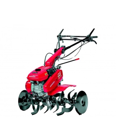 Motoenxada Honda vermelha com motor