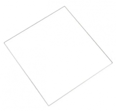 lâmina quadrada transparente sobre fundo branco