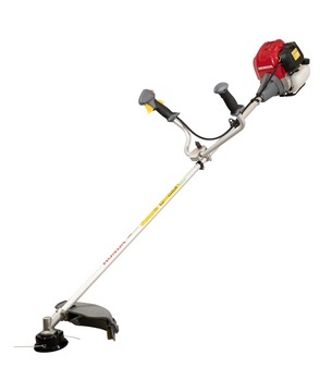 Desbastadora ou roçadora com motor a gasolina e empunhadura preta