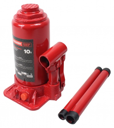Macaco hidráulico vermelho EMADER 10t com alavanca desmontada