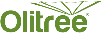 Logótipo da marca Olitree com letras verdes e folha estilizada
