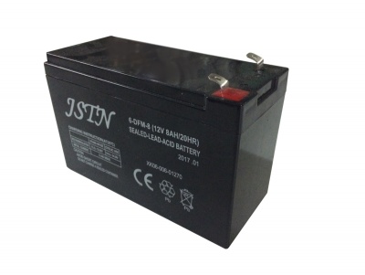 Bateria selada preta ISTN 12V 8AH com terminais metálicos